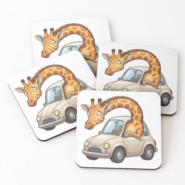 Item preview, Funny Tall Giraffe Driving Small Car Vector Illustration Commute designed and sold by DiNata.