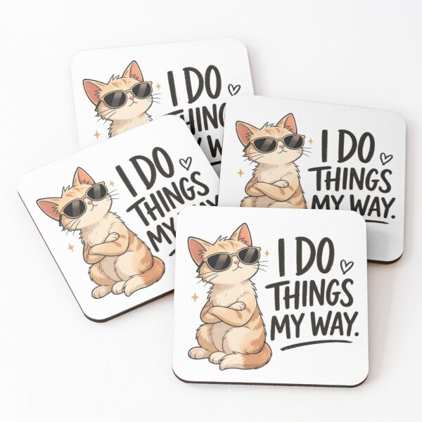 Item preview, Cool Cat Sunglasses Funny Quote I Do Things My Way Cat T Shirt Design designed and sold by IconicDesignsXd.