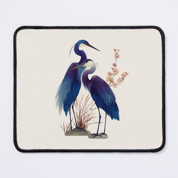 Item preview, Two Herons with Blossom Branch Chinoiserie Bird Art Print designed and sold by BestVarieties.