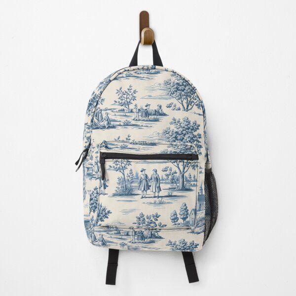 Item preview, French Toile de Jouy Countryside Pattern – Classic Blue Pastoral Seamless Design designed and sold by Tamas Das.