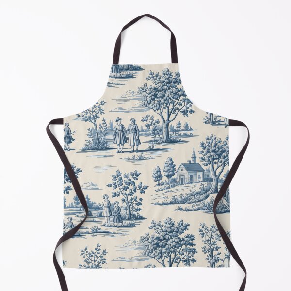 Aperçu de l'œuvre Motif Toile de Jouy champêtre français – Motif pastoral bleu classique sans couture créée et vendue par Tamas Das.