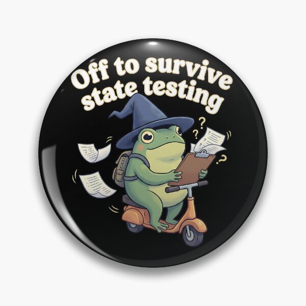 Item preview, Off To Survive State Testing Cute Frog Witch Scooter Student Teacher designed and sold by graphixpolash.