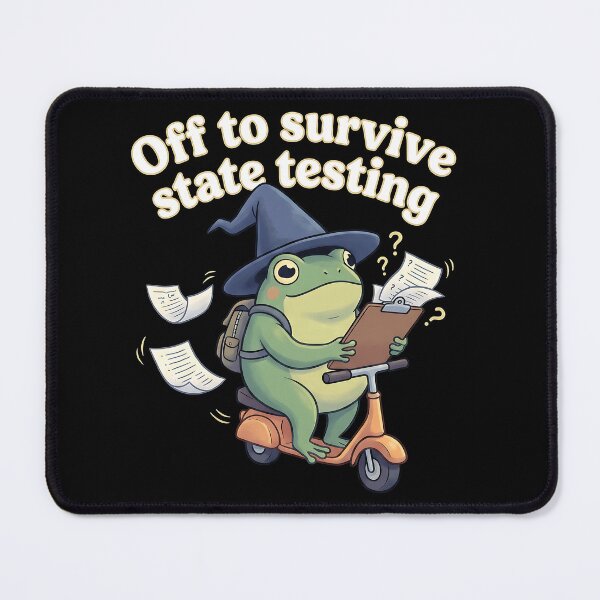 Item preview, Off To Survive State Testing Cute Frog Witch Scooter Student Teacher designed and sold by graphixpolash.