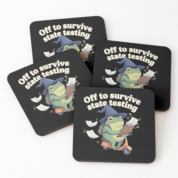 Item preview, Off To Survive State Testing Cute Frog Witch Scooter Student Teacher designed and sold by graphixpolash.