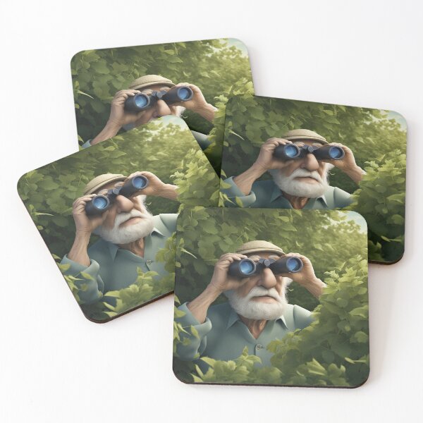 Item preview, Old Man hiding in a hedgerow with binoculars designed and sold by Colin Bentham.