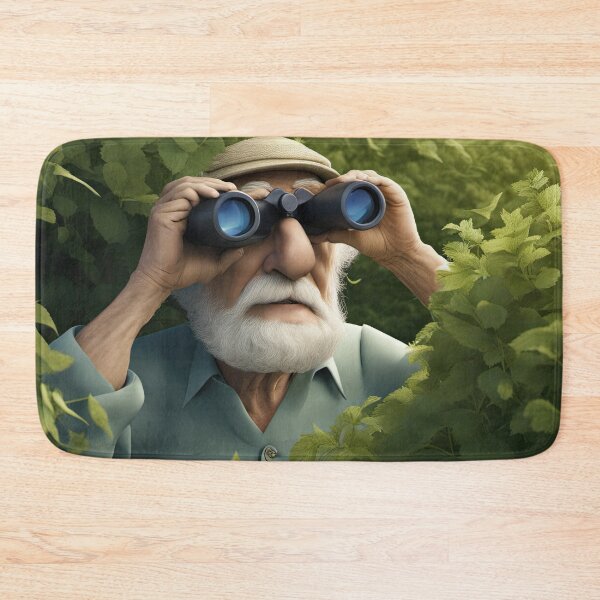 Item preview, Old Man hiding in a hedgerow with binoculars designed and sold by Colin Bentham.