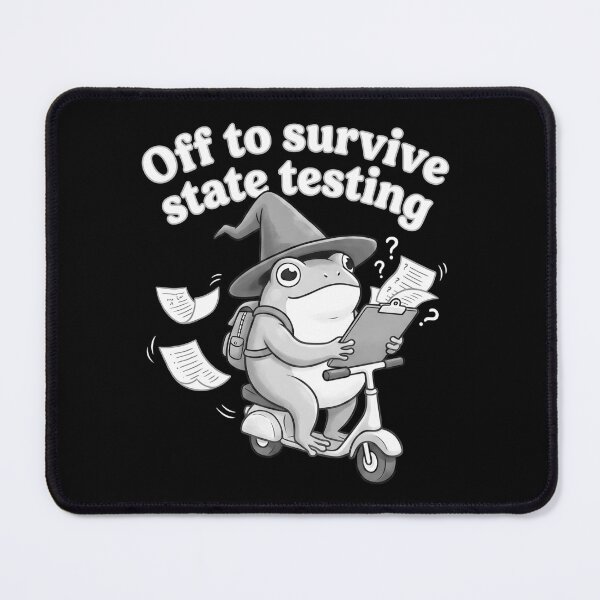 Item preview, Off To Survive State Testing Cute Frog Witch Scooter Student Teacher Exam designed and sold by graphixpolash.