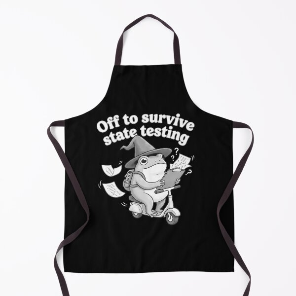 Item preview, Off To Survive State Testing Cute Frog Witch Scooter Student Teacher Exam designed and sold by graphixpolash.