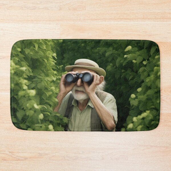 Item preview, Old Man hiding in a hedgerow with binoculars designed and sold by Colin Bentham.