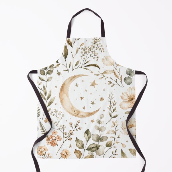 Artikelvorschau, Boho-Bettwäsche mit botanischem Mond- und Blumenmuster – neutrales, erdiges Design entworfen und verkauft von Kate1art.
