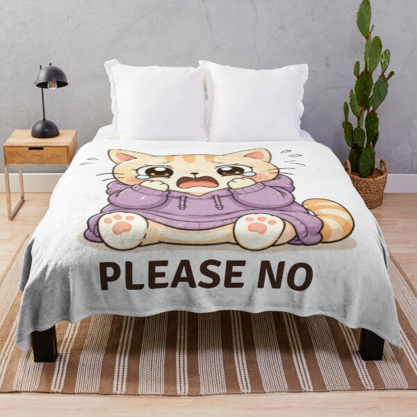 Item preview, Please No Cat | Cute Kawaii Aesthetic | Overwhelmed Panic Mood Design designed and sold by The Mood Index.