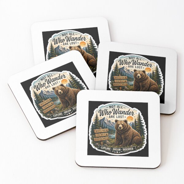 Item preview, Not All Who Wander Are Lost Bear Sticker | Wildlife Camping Adventure Nature Aesthetic designed and sold by Ishratparween11.