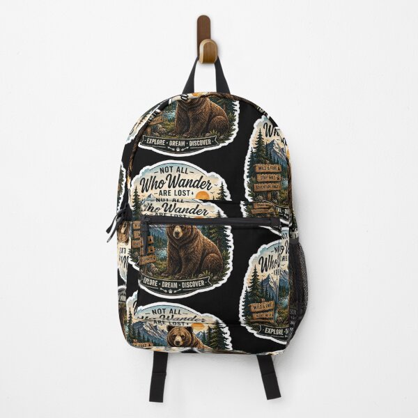 Item preview, Not All Who Wander Are Lost Bear Sticker | Wildlife Camping Adventure Nature Aesthetic designed and sold by Ishratparween11.
