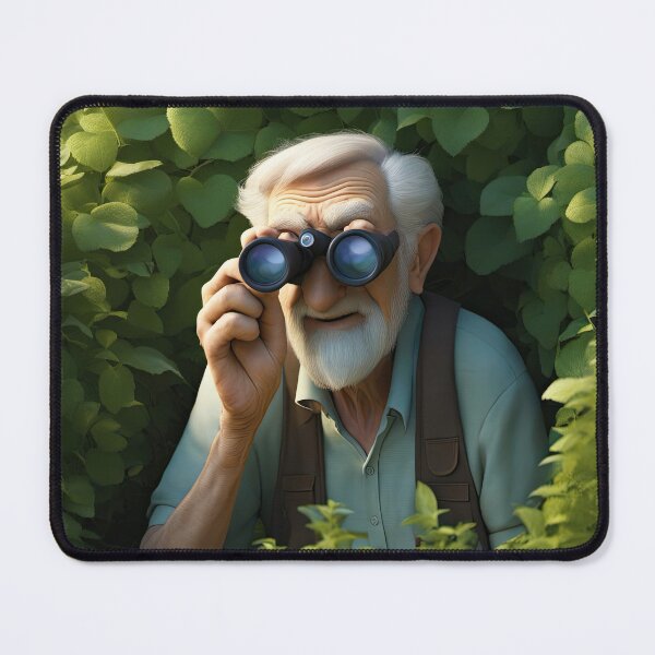 Item preview, Old Man hiding in a hedgerow with binoculars designed and sold by Colin Bentham.