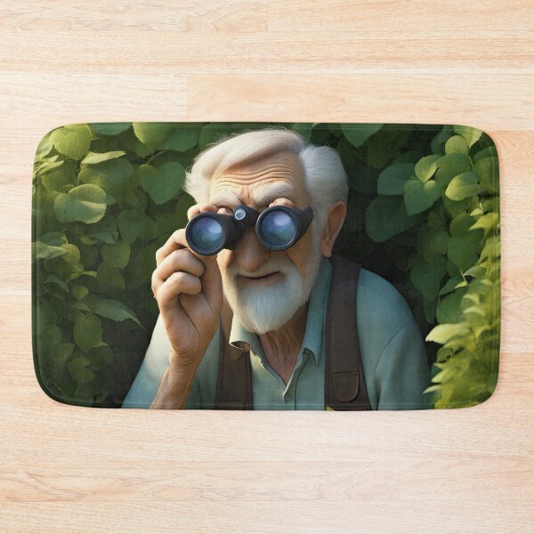 Item preview, Old Man hiding in a hedgerow with binoculars designed and sold by Colin Bentham.