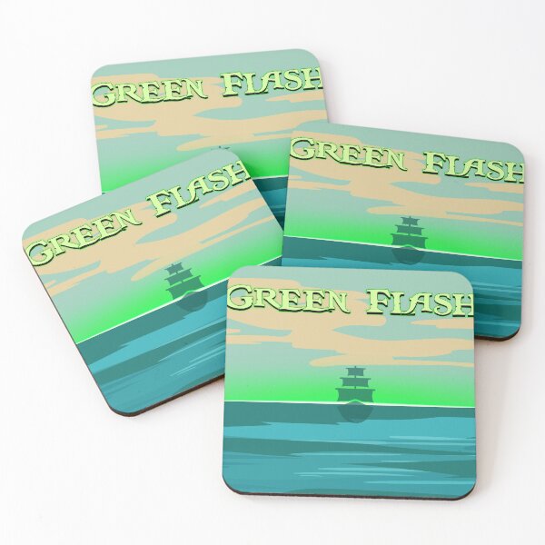 Item preview, Green Flash – Sunset Ocean Ship Silhouette Design designed and sold by inallusha.