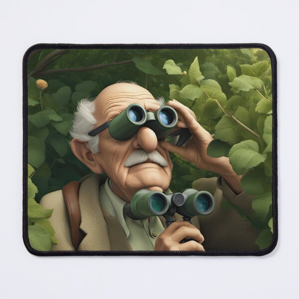 Item preview, Old Man hiding in a hedgerow with binoculars designed and sold by Colin Bentham.