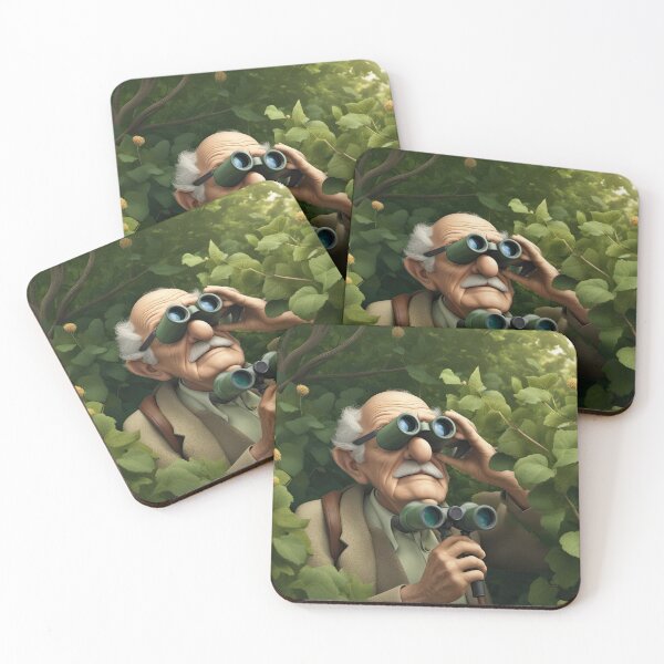 Item preview, Old Man hiding in a hedgerow with binoculars designed and sold by Colin Bentham.