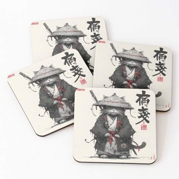 Item preview, Japanese Cat Samurai Ronin Retro Art designed and sold by GrinGalore.