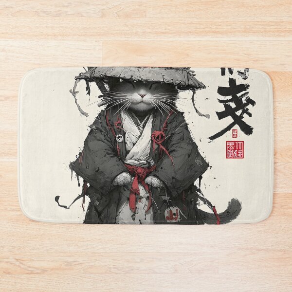 Item preview, Japanese Cat Samurai Ronin Retro Art designed and sold by GrinGalore.
