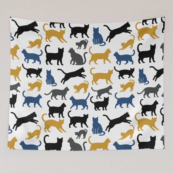 Artikelvorschau, Minimalistische Katzensilhouetten – Nahtloses Muster – Vektorillustration entworfen und verkauft von DiNata.