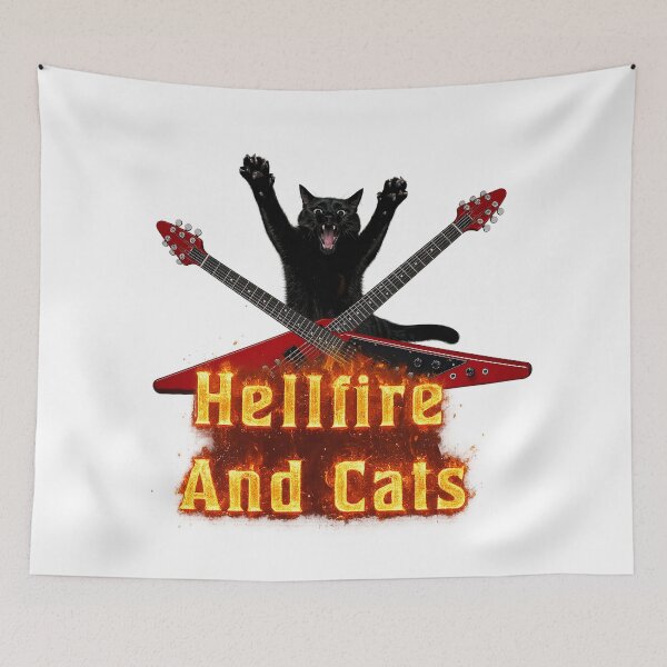 Item preview, Death Metal Cat and Guitars designed and sold by Glitch Ink.