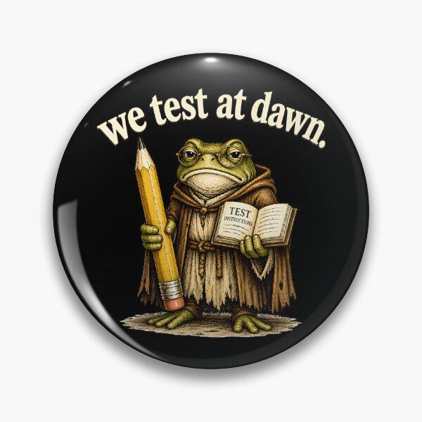 Item preview, We Test At Dawn Medieval Frog Teacher Meme Vintage Exam Humor Shirt designed and sold by LunaMagicStudio.