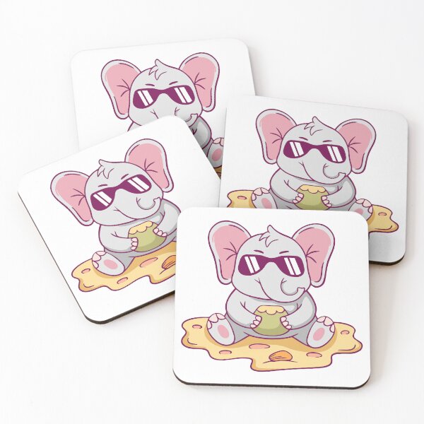 Item preview, Cool Elephant with Sunglasses Holding Coconut designed and sold by wyaoter.