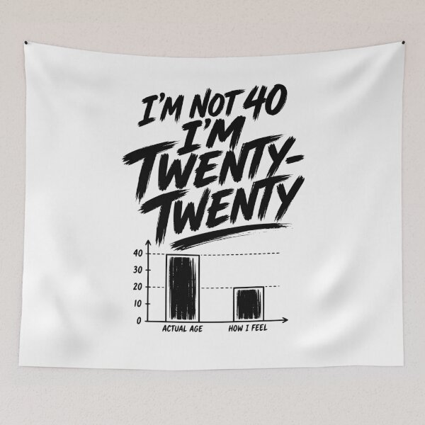Item preview, I'm not 40, I'm 20.20. Funny birthday design. Humor for women. Daring tropical party. Graphic. designed and sold by AsturShop.