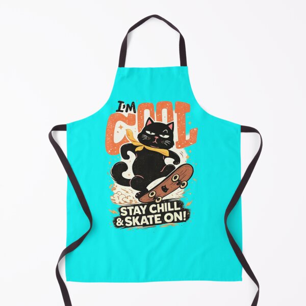 Item preview, I’m Cool Stay Chill and Skate On Funny Skateboarding Cat Design designed and sold by CatLovers Studio.
