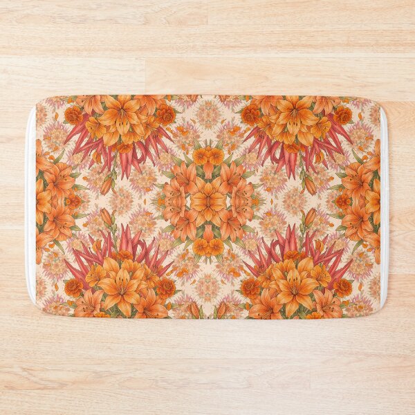 Item preview, Orange Floral Decor & Dress Pattern designed and sold by DesignedOutside.