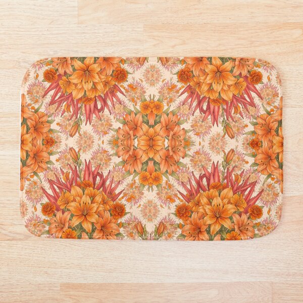 Item preview, Orange Floral Decor & Dress Pattern designed and sold by DesignedOutside.