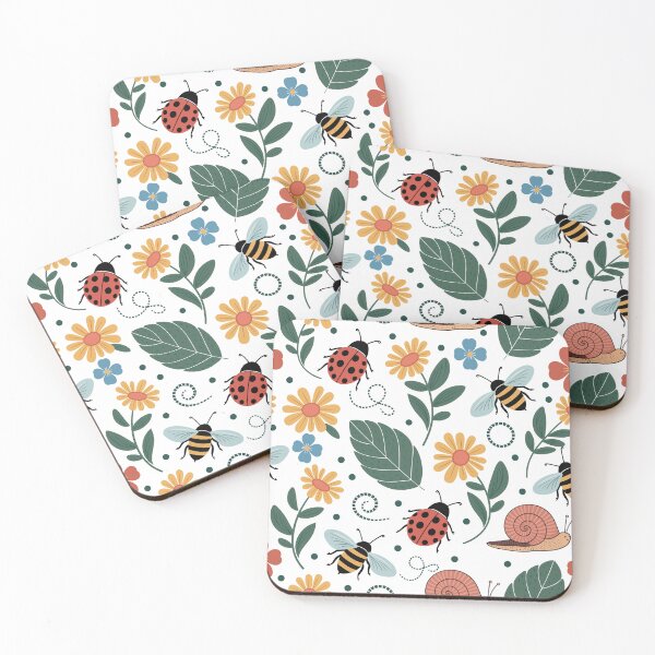Item preview, Cute Boho Bugs and Flowers Seamless Pattern Vector Illustration designed and sold by DiNata.