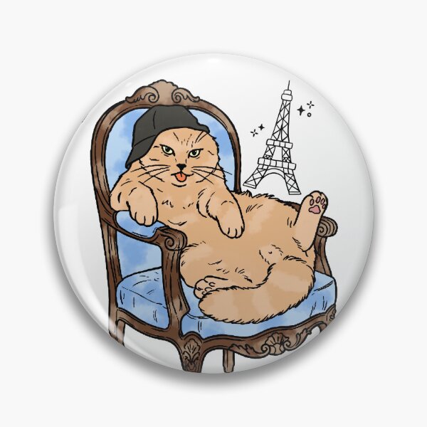 Item preview, Paris Sketch Cozy Cat in French Bistro Chair Illustration designed and sold by Blupunk.
