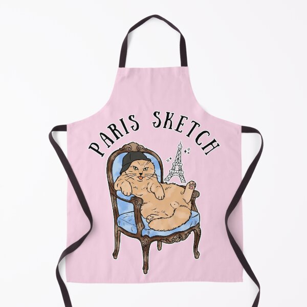 Item preview, Paris Sketch Cozy Cat in French Bistro Chair Illustration designed and sold by Blupunk.