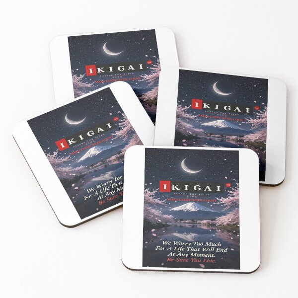 Item preview, Memento Mori Quote Poster — Japanese Mt Fuji Night | Stoic Wall Art | IKIGAI | Make Every Week Count designed and sold by IKIGAI Life.