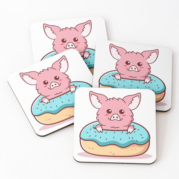 Item preview, Cute Baby Pig Inside Blue Glazed Donut designed and sold by wyaoter.