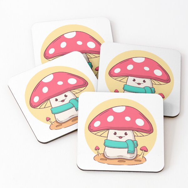Item preview, Kawaii Fly Agaric Mushroom with Teal Scarf designed and sold by wyaoter.