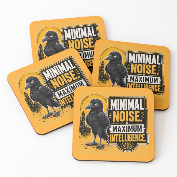 Item preview, Minimal Noise Maximum Intelligence Funny Crow Quote – Smart Bird Cartoon Sarcastic Humor Design designed and sold by PopInkAura .