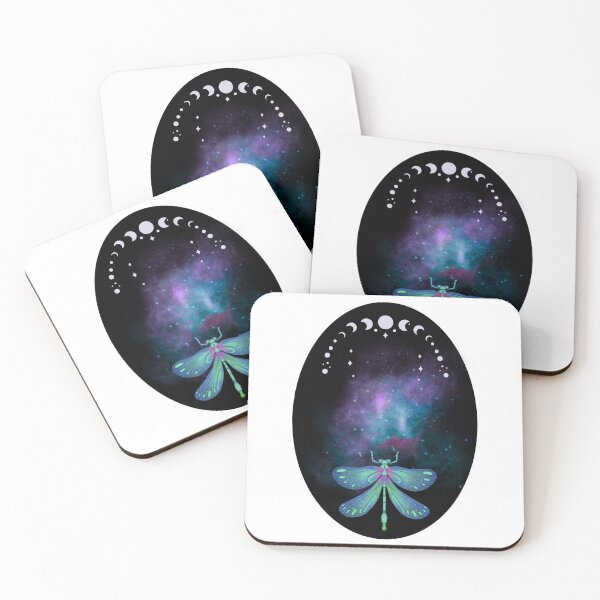 Item preview, Cosmic Dragonfly – Moon Phases Galaxy Illustration designed and sold by eachside-nik.