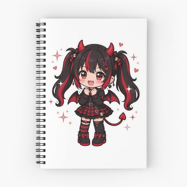 Item preview, SUSU Happy – Cute Gothic Kawaii Demon Girl Chibi Sticker, Red Black Aesthetic Anime Character designed and sold by lbm68.