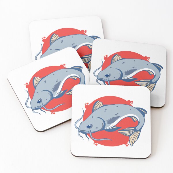 Item preview, Stylized Blue Catfish Retro Circle Art designed and sold by wyaoter.