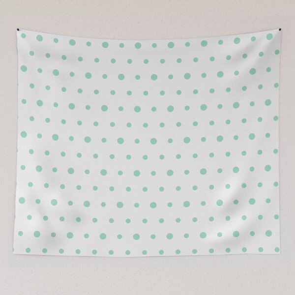 Item preview, Estampado de lunares blancos y menta designed and sold by pattern-archive.