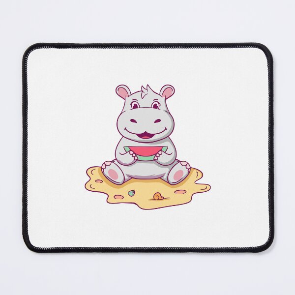 Item preview, Cute Baby Hippo Eating Watermelon designed and sold by wyaoter.