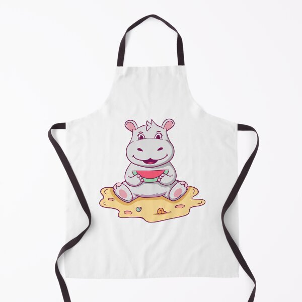 Item preview, Cute Baby Hippo Eating Watermelon designed and sold by wyaoter.