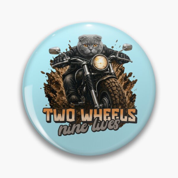 Item preview, Scottish Fold Biker – Two Wheels Nine Lives Funny Motorcycle Design designed and sold by PixelsPaws.