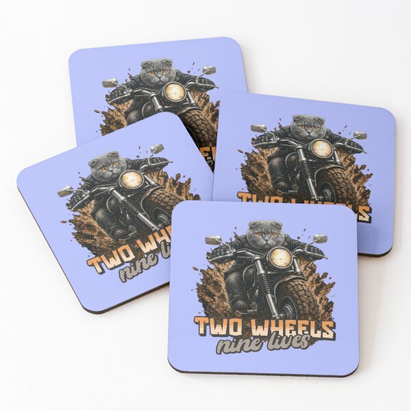 Item preview, Scottish Fold Biker – Two Wheels Nine Lives Funny Motorcycle Design designed and sold by PixelsPaws.
