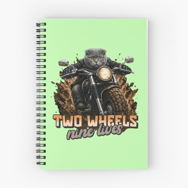 Item preview, Scottish Fold Biker – Two Wheels Nine Lives Funny Motorcycle Design designed and sold by PixelsPaws.