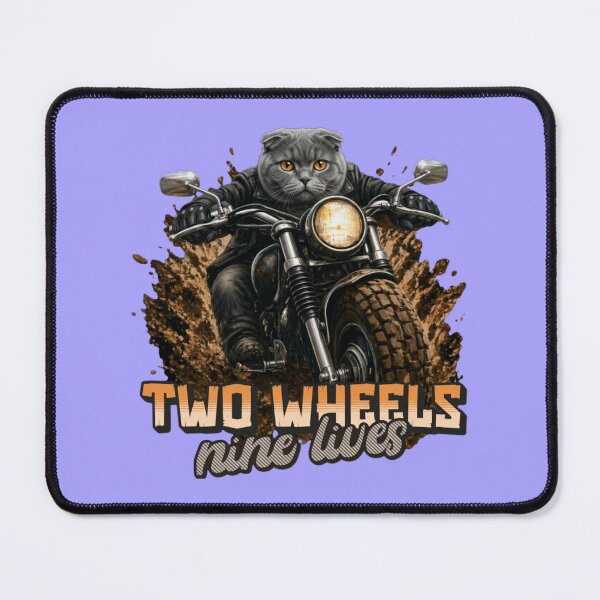 Item preview, Scottish Fold Biker – Two Wheels Nine Lives Funny Motorcycle Design designed and sold by PixelsPaws.