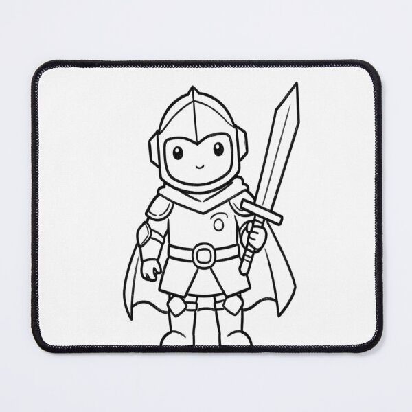 Item preview, Hand‑Drawn Knight Doodle – Cute Sketch Style Art designed and sold by Black Infinite Worlds.